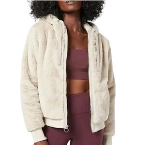 ATHLETA Ritual Faux Fur Hooded Full Zip Athletic Jacket Size XXS (0)